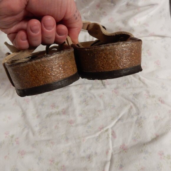 Birkenstock Florida 38 cream pebbled soft leather 7 7.5 8 women's vintage VGC - Picture 6 of 11